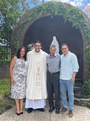Con la sua famiglia